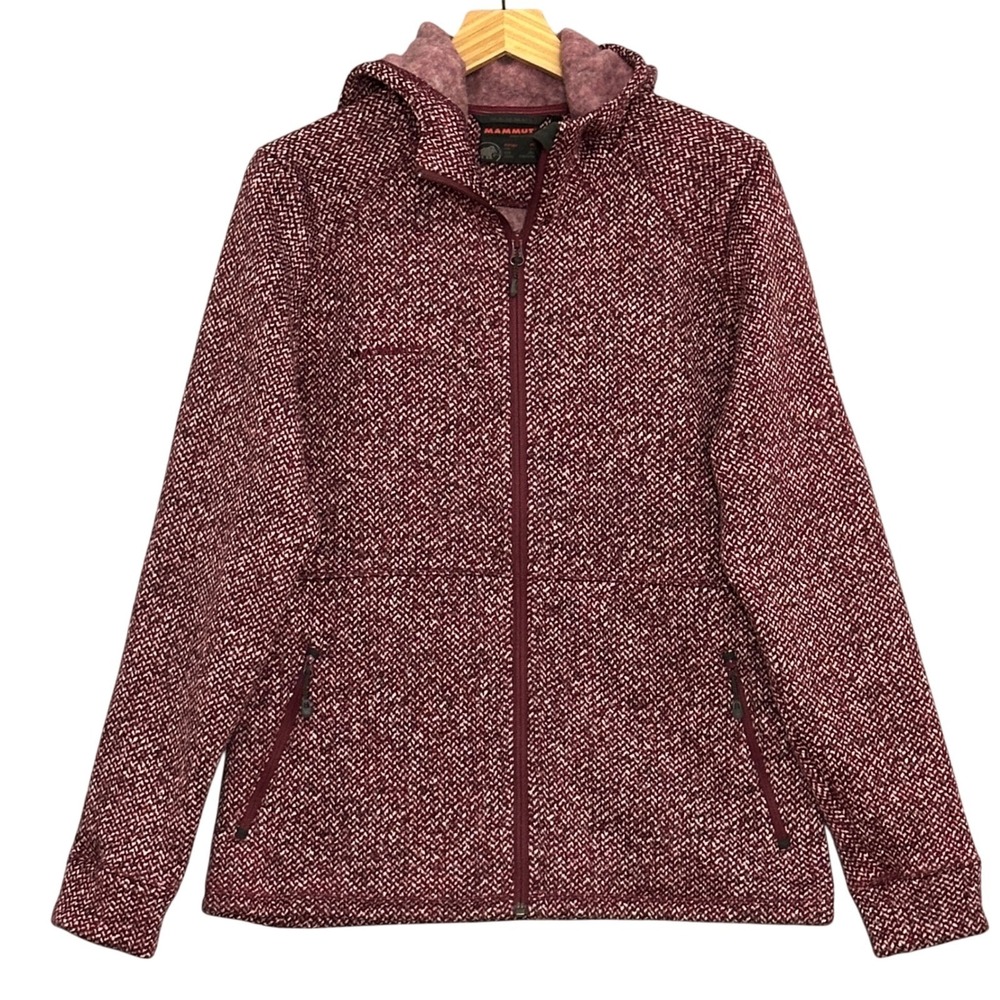 MAMMUT Womens Jacket XL Chamuera Hooded Fleece Dark Beet Hiking Gorpcore Outdoor